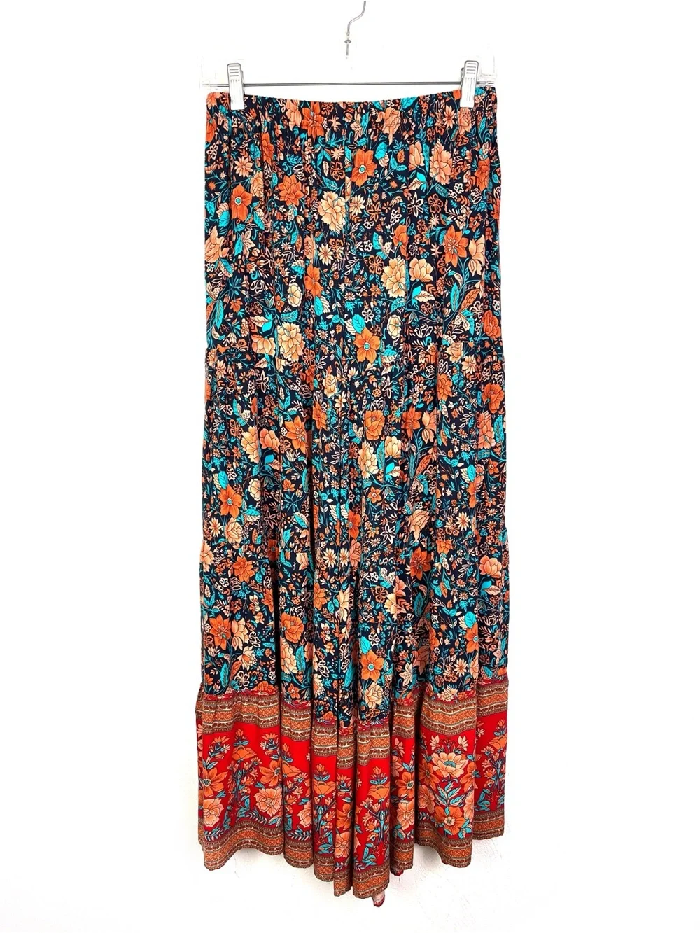 Natural Life Patti Navy Red Floral Palazzo Pants size small